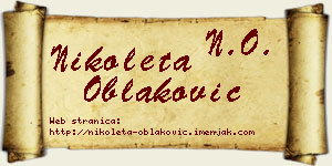 Nikoleta Oblaković vizit kartica